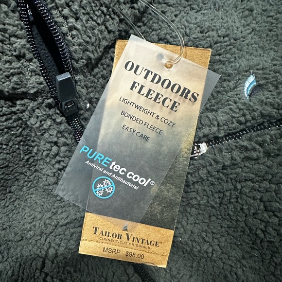 Tailor Vintage PUREtec Cool Teddy Polar Fleece Vest – Dark Shadow Bear – Size L - Picture 3 of 10